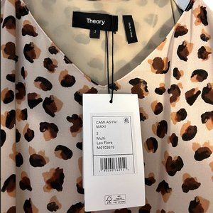 NWT - THEORY - Cami Asymmetric Maxi Silk Slip Dress - Size 2